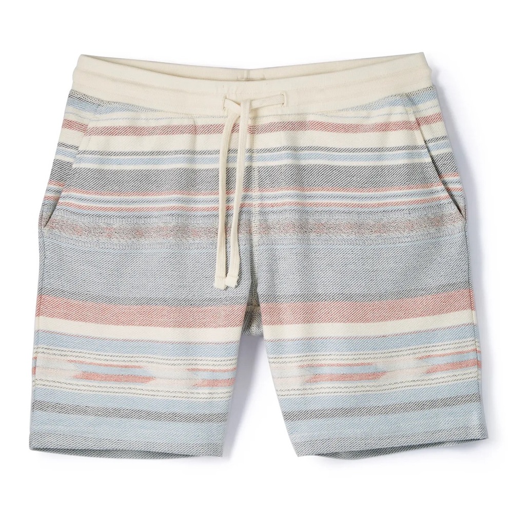 Faherty Byron Bay Stripe Organic Cotton Sweatshorts SIERRA PARADISE Size L